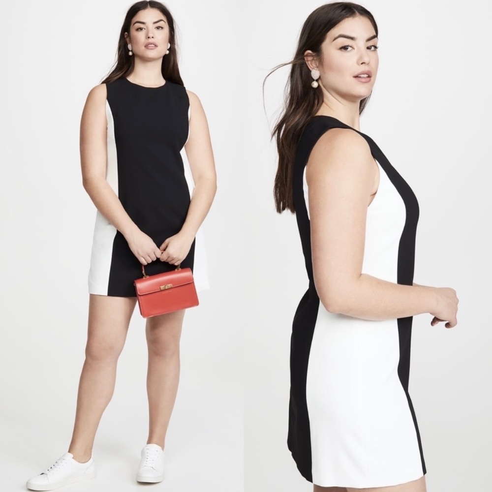 Alice + Olivia Black and White Colorblock Mini Dress
